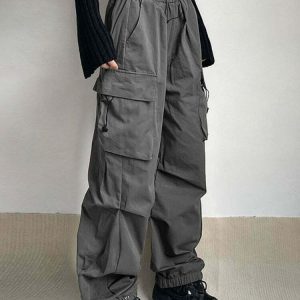 Y2K Grunge Baggy Oversized Cargo Pants - 90s Retro Summer Outfit, Y2K Club & Party