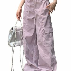 Y2K Grunge Baggy Vintage Cargo Pants - 90s Retro Summer Outfit, Y2K Club & Party Fashion