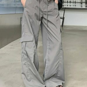 Y2K Grunge Baggy Vintage Cargo Pants - 90s Retro Summer Outfit, Y2K Club & Party Fashion