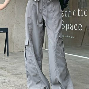 Y2K Grunge Baggy Vintage Cargo Pants - 90s Retro Summer Outfit, Y2K Club & Party Fashion