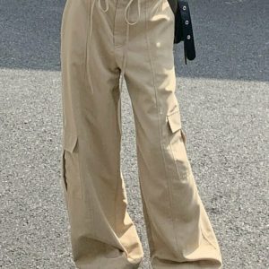 Y2K Grunge Baggy Vintage Cargo Pants - 90s Retro Summer Outfit, Y2K Club & Party Fashion