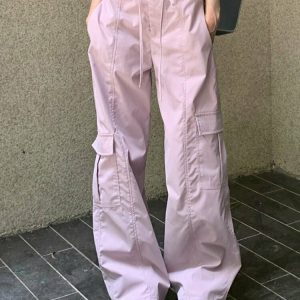 Y2K Grunge Baggy Vintage Cargo Pants - 90s Retro Summer Outfit, Y2K Club & Party Fashion