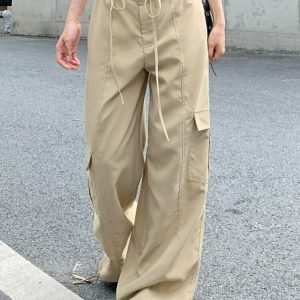 Y2K Grunge Baggy Vintage Cargo Pants - 90s Retro Summer Outfit, Y2K Club & Party Fashion