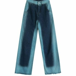 Y2K Grunge Baggy Wide Leg Jeans - Retro 90s Fashion, Summer Y2K Outfits, Hip