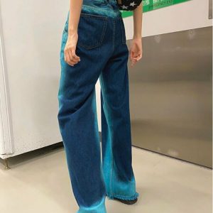 Y2K Grunge Baggy Wide Leg Jeans - Retro 90s Fashion, Summer Y2K Outfits, Hip