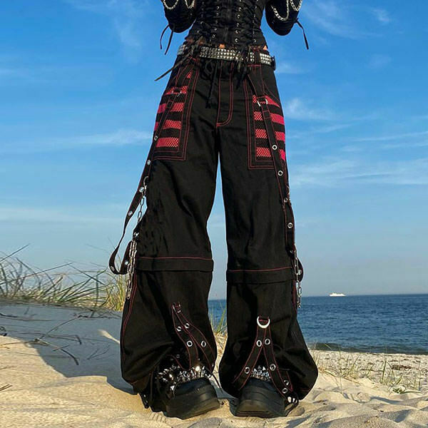 Y2K Grunge Cargo Pants - 90s Retro Summer Outfit, Y2K Club & Party Fashion