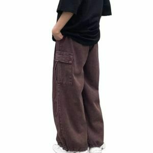 Y2K Grunge Cargo Pants - Vintage 90s Fashion, Retro Y2K Summer Outfits, Gothic Y2