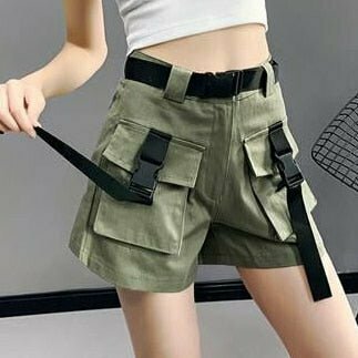 Y2K Grunge Cargo Shorts - Retro 90s Summer Outfit, Edgy Y2K Fashion for Women