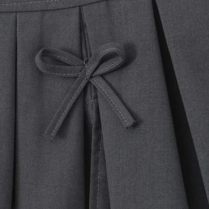 Y2K Grunge Charcoal Twirl Pleated Skirt - Retro 90s Fashion, Summer Y2K Out