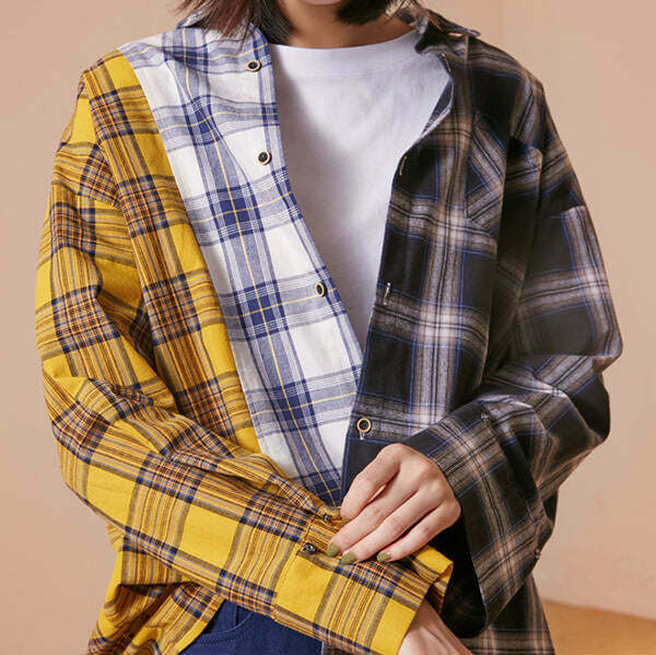 Y2K Grunge Checkered Boyfriend Shirt - 90s Retro Summer Outfit, Y2K Fashion Essential