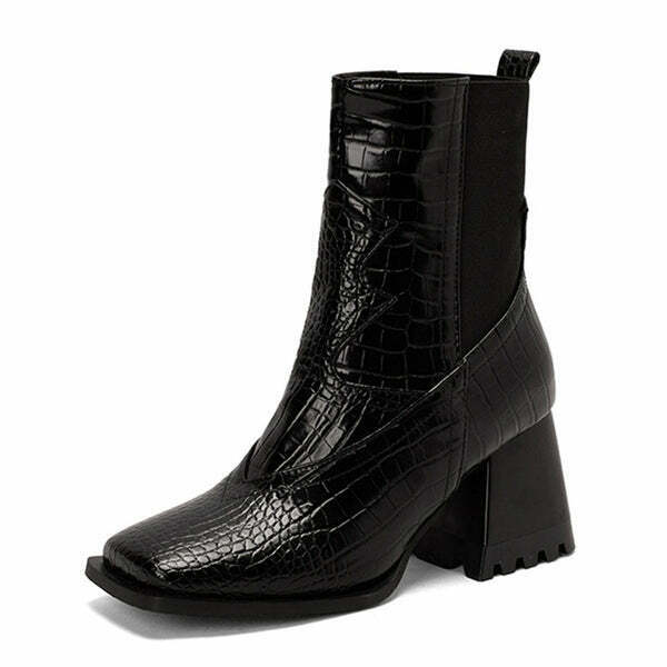 Y2K Grunge Chelsea Boots - Retro 90s Fashion, Gothic Y2K, Summer Party Outfits