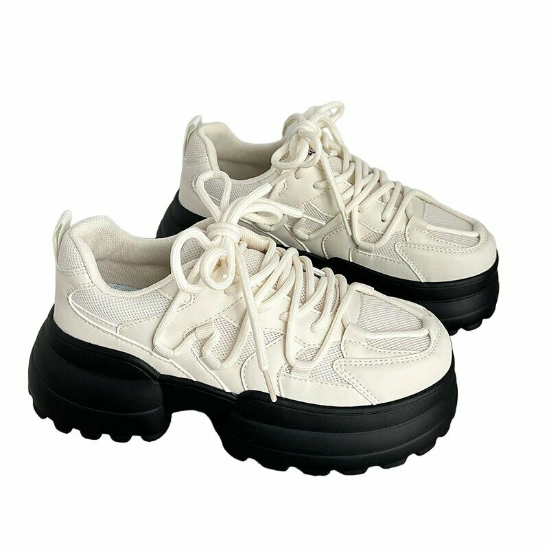 Y2K Grunge Chunky Platform Sneakers - Retro 90s Hip Hop Fashion, Y2K Summer Outfits