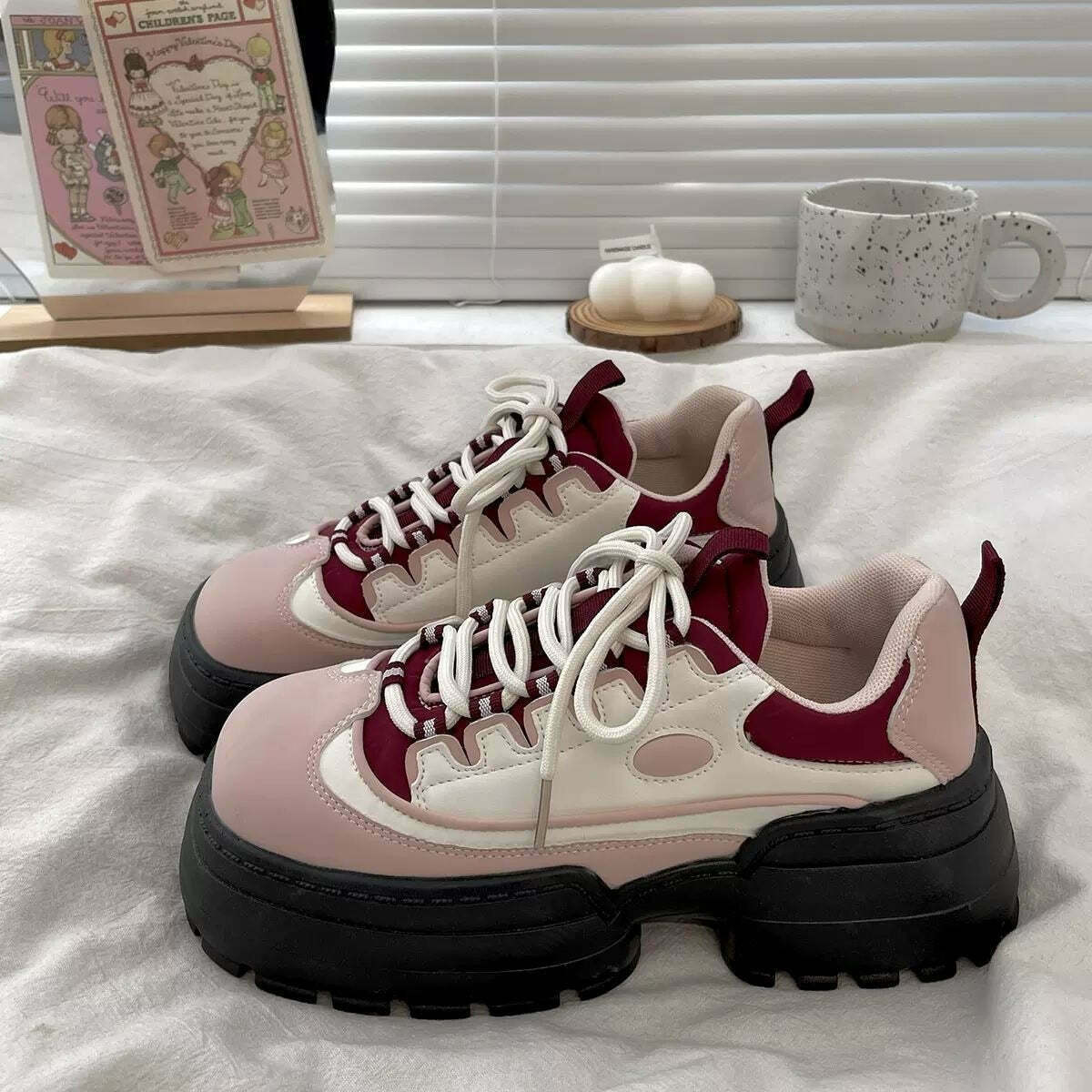 Y2K Grunge Chunky Platform Sneakers - Retro 90s Hip Hop Fashion, Y2K Summer Outfits