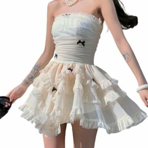 Y2K Grunge Corset Coquette Mini Dress - 90s Retro Summer Outfit, Pastel Goth Style