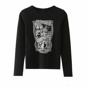 Y2K Grunge Cotton Long Sleeve T-Shirt - Retro 90s Fashion, Summer Outfits, and Clubwear