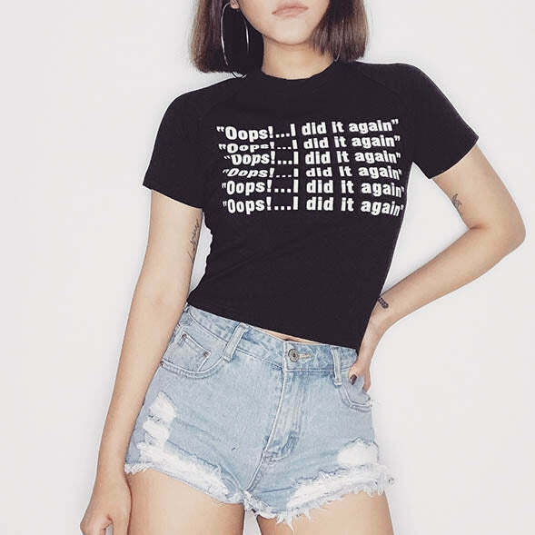 Y2K Grunge Crop Tee - Retro 90s Fashion, Summer Y2K Outfits, Baby Tees,