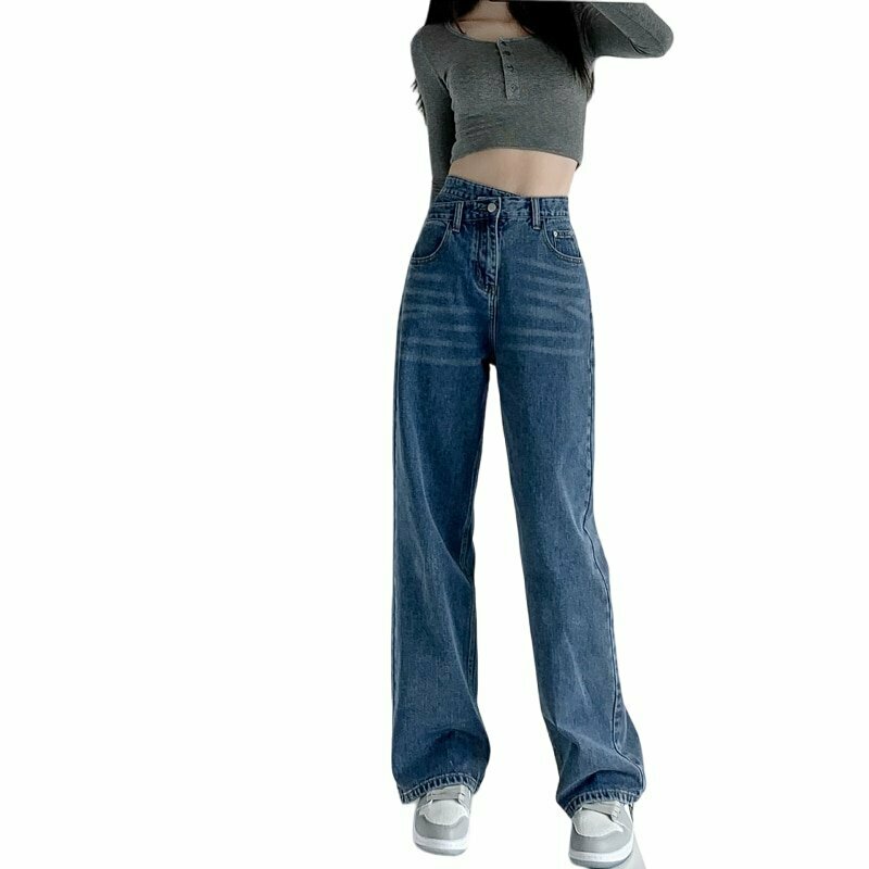 Y2K Grunge Cross Waist Baggy Jeans - Retro 90s Fashion, Summer Y2K Outfits, Hip