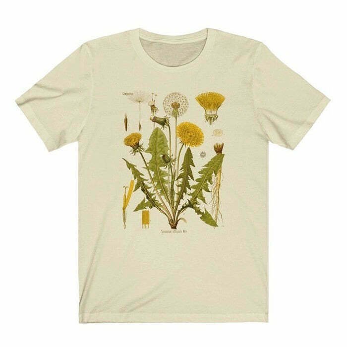 Y2K Grunge Dandelion T-Shirt - Retro 90s Summer Outfit, Pastel Goth, Y2K