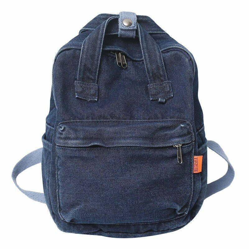 Y2K Grunge Denim Backpack - Perfect for 90s Summer Outfits, Retro Y2K Fashion, and Club