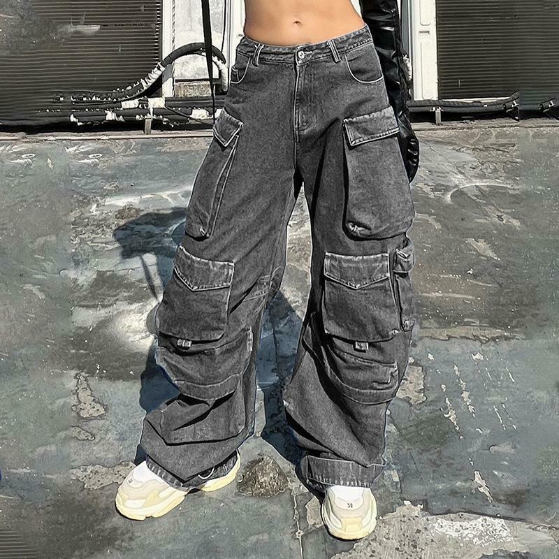 Y2K Grunge Distressed Wash Cargo Pants - Retro 90s Fashion, Summer Y2K Outfits