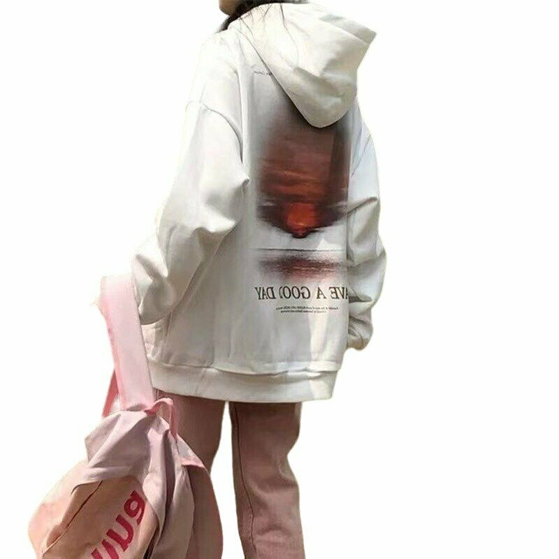 Y2K Grunge Dreamcore White Oversized Hoodie - 90s Retro Summer Outfit for Women