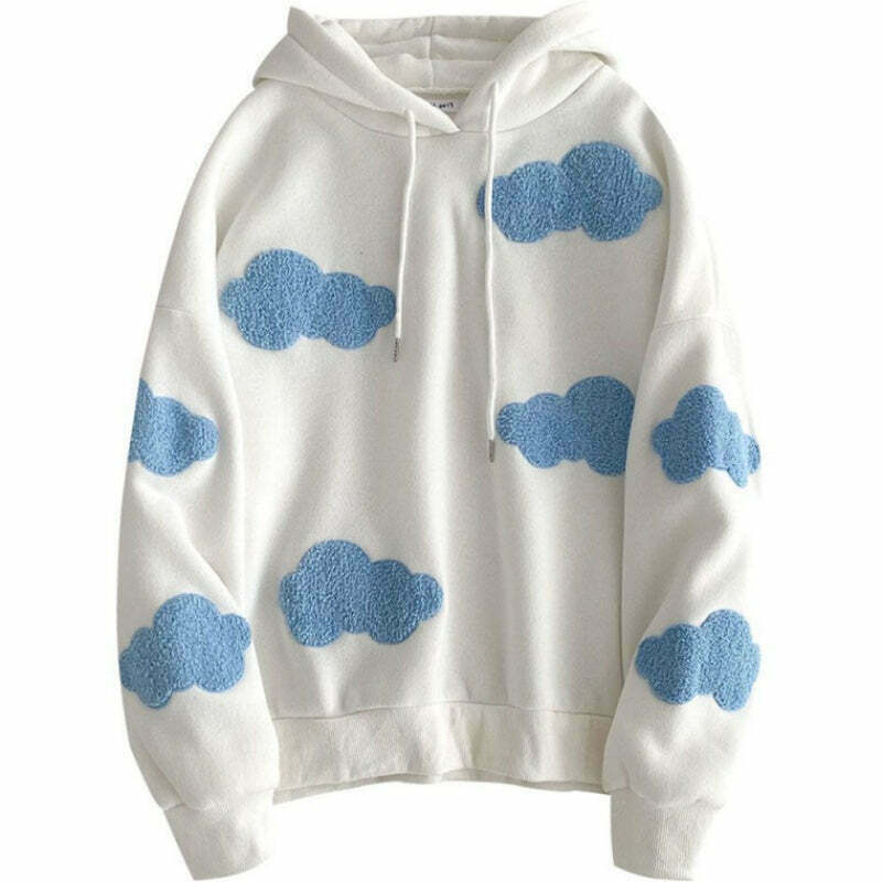 Y2K Grunge Dreaming Cloud Hoodie - Retro 90s Fashion, Summer Outfits, and Pastel Goth Style