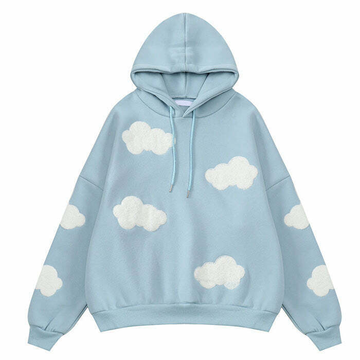 Y2K Grunge Dreaming Cloud Hoodie - Retro 90s Fashion, Summer Outfits, and Pastel Goth Style