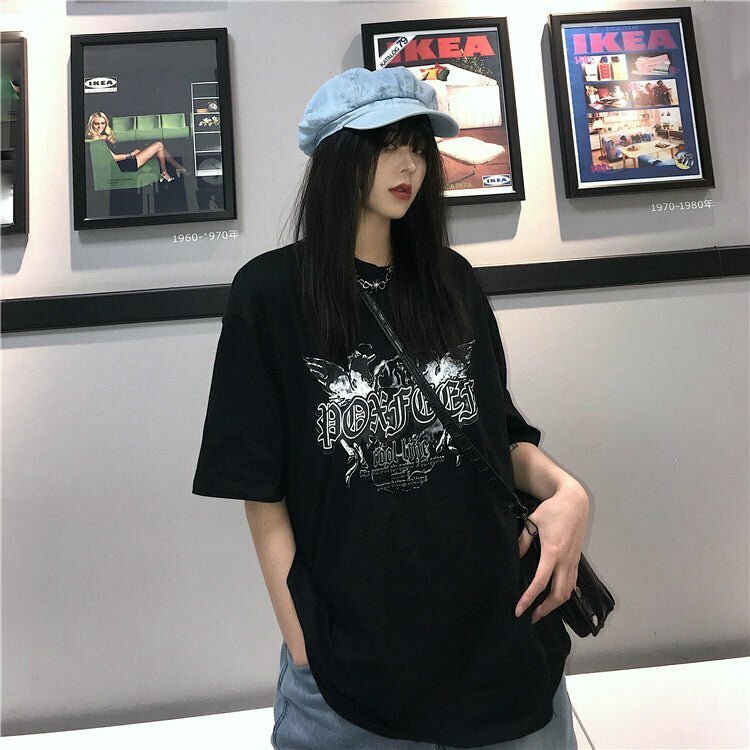 Y2K Grunge Egirl T-Shirt - Retro 90s Fashion, Summer Outfits, and Pastel Goth Style