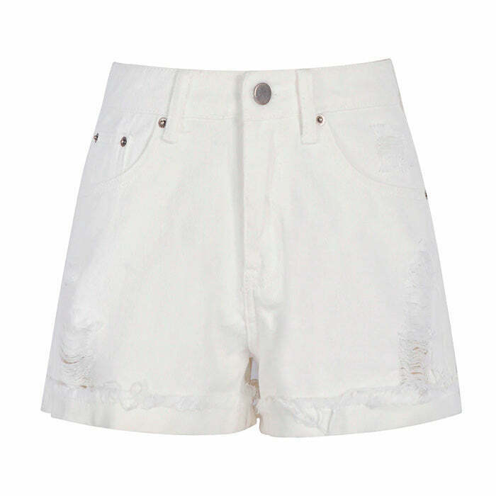 Y2K Grunge Embroidered Shorts - Retro 90s Summer Outfit, Pastel Goth, Y2K Fashion