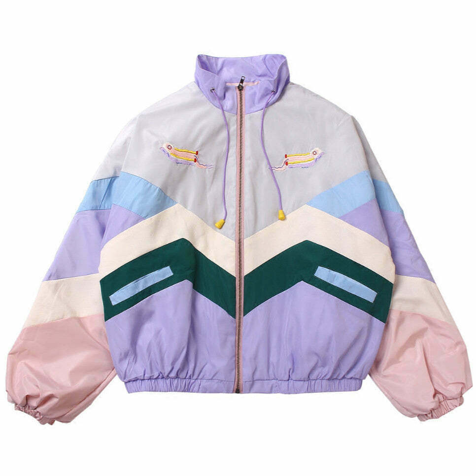 Y2K Grunge Embroidered Tennis Jacket - Retro 90s Fashion, Summer Outfits, and Party Looks