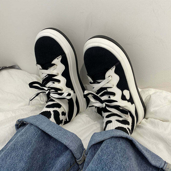 Y2K Grunge Emo Aesthetic Platform Sneakers - Retro 90s Fashion, Summer Y2K Outfits