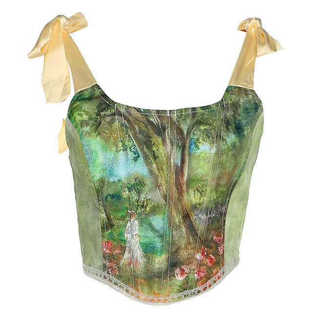 Y2K Grunge Fairy Corset Top - Retro 90s Summer Outfit, Pastel Goth, Y2K Party