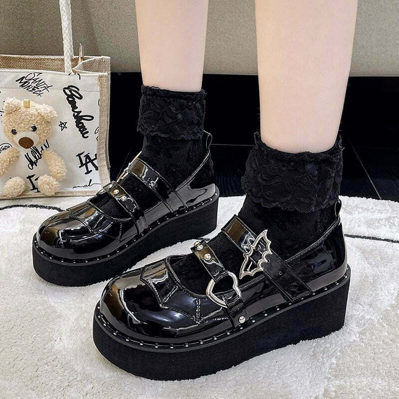 Y2K Grunge Goth Kawaii Platform Shoes - Retro 90s Fashion, Summer & Party Outfits