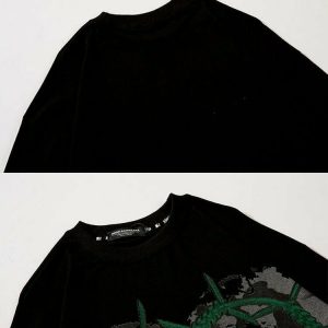 Y2K Grunge Gothic Long Sleeve T-Shirt - Retro 90s Fashion, Summer Y2K Outfits, Dark