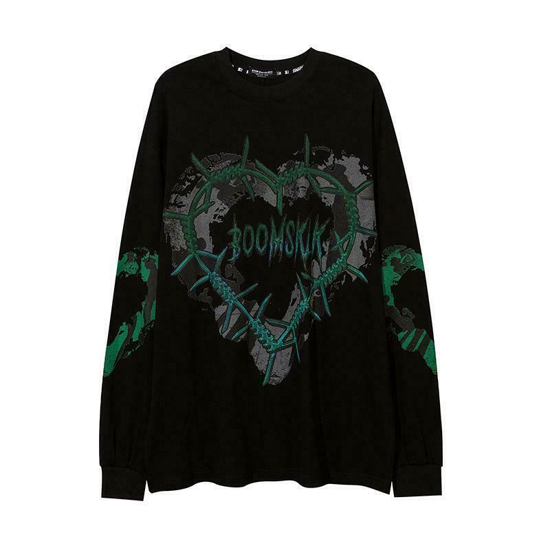 Y2K Grunge Gothic Long Sleeve T-Shirt - Retro 90s Fashion, Summer Y2K Outfits, Dark