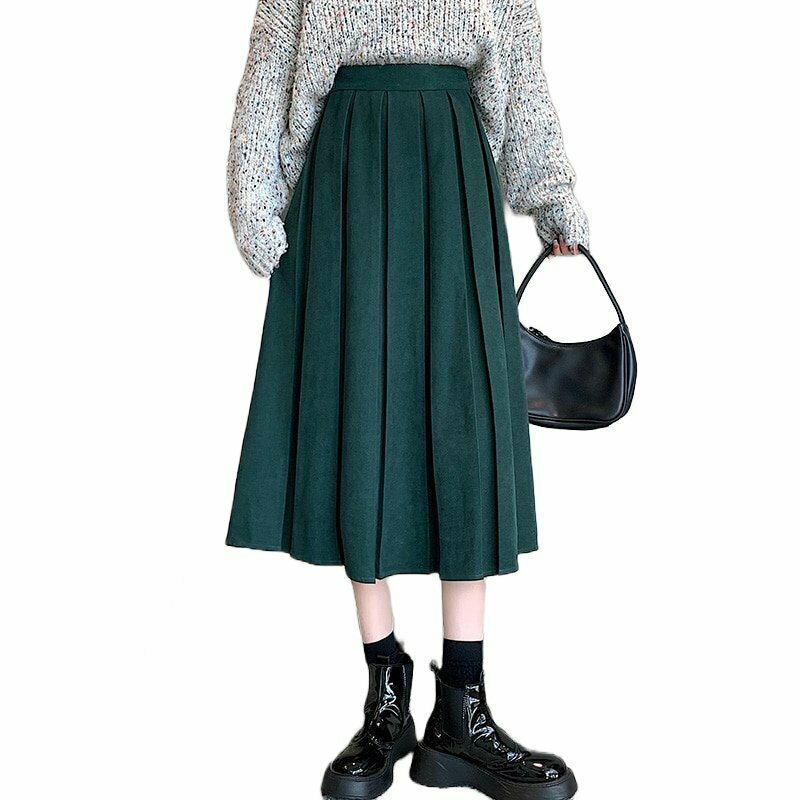 Y2K Grunge Green Midi Skirt - Retro 90s Fashion, Summer Y2K Outfits, Pastel