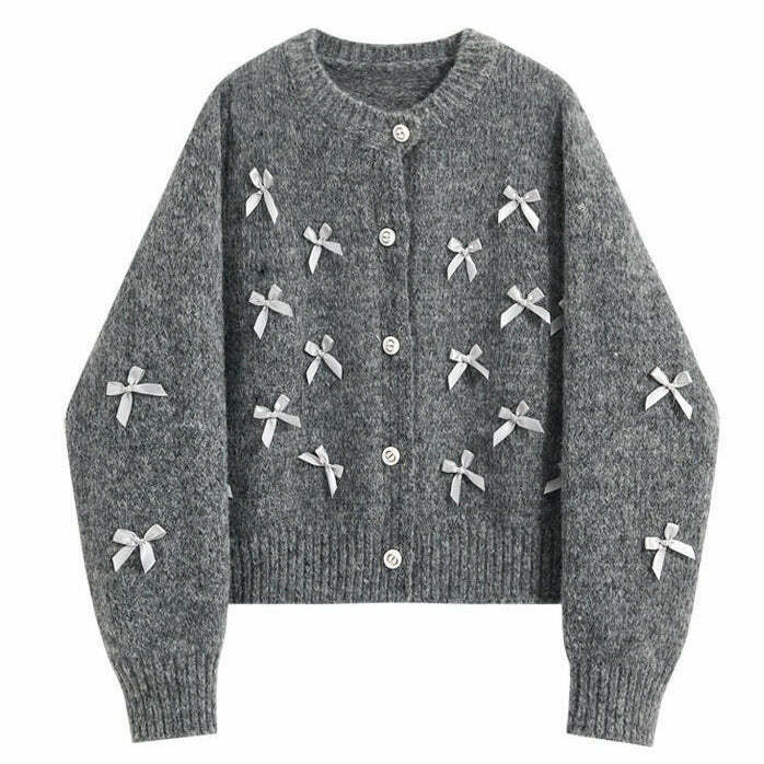 Y2K Grunge Grey Cardigan - 90s Fashion, Y2K Summer Outfits, Retro Style, Baby