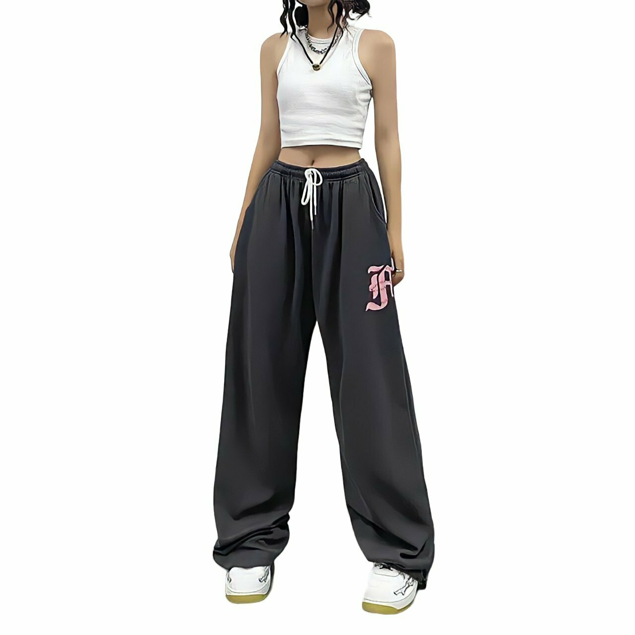 Y2K Grunge Grey Casual Pants - 90s Fashion, Retro Style, Summer Y2K Outfits, Y