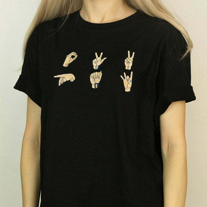 Y2K Grunge Hand-Embroidered T-Shirt - Retro 90s Fashion, Summer Outfits, and Club