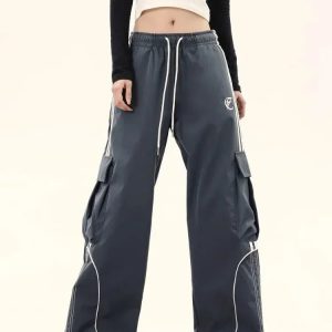 Y2K Grunge Harajuku Baggy Cargo Pants - 90s Retro Summer Outfit, Gothic Y2K Fashion