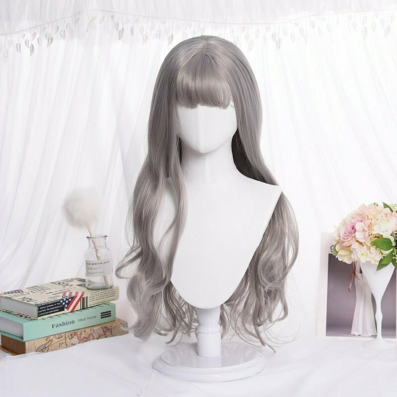 Y2K Grunge Haze Blue Long Wig - Perfect for 90s Fashion, Retro Style, and Y2K