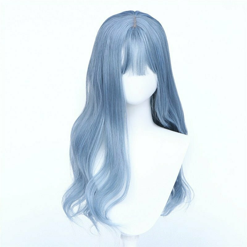 Y2K Grunge Haze Blue Long Wig - Perfect for 90s Fashion, Retro Style, and Y2K