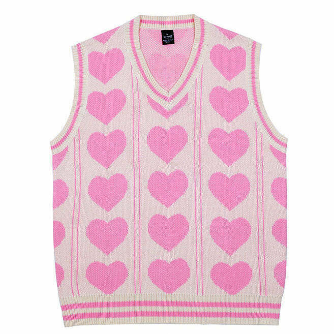 Y2K Grunge Heart Vest - Retro 90s Summer Outfit, Pastel Goth, Y2K Popstar Style