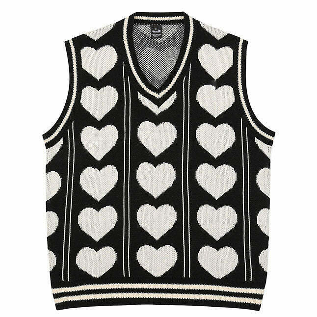 Y2K Grunge Heart Vest - Retro 90s Summer Outfit, Pastel Goth, Y2K Popstar Style