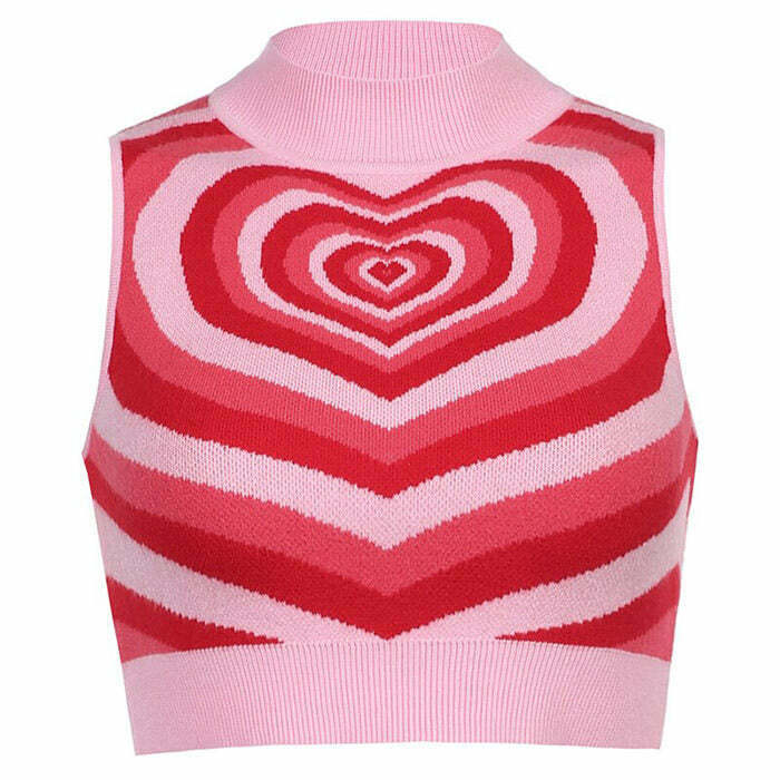 Y2K Grunge Heartbreaker Knit Vest - Retro 90s Fashion, Summer Outfits, and Party Looks