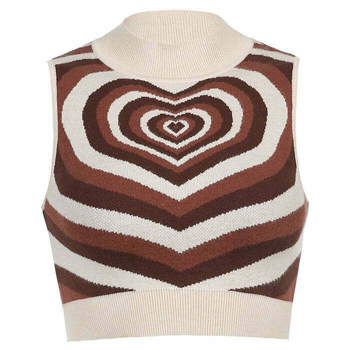 Y2K Grunge Heartbreaker Knit Vest - Retro 90s Fashion, Summer Outfits, and Party Looks