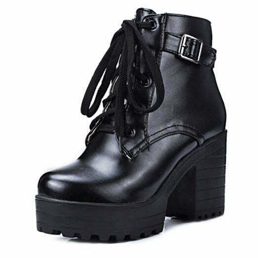 Y2K Grunge Heeled Ankle Boots - Retro 90s Fashion, Summer Outfits, and Party Looks