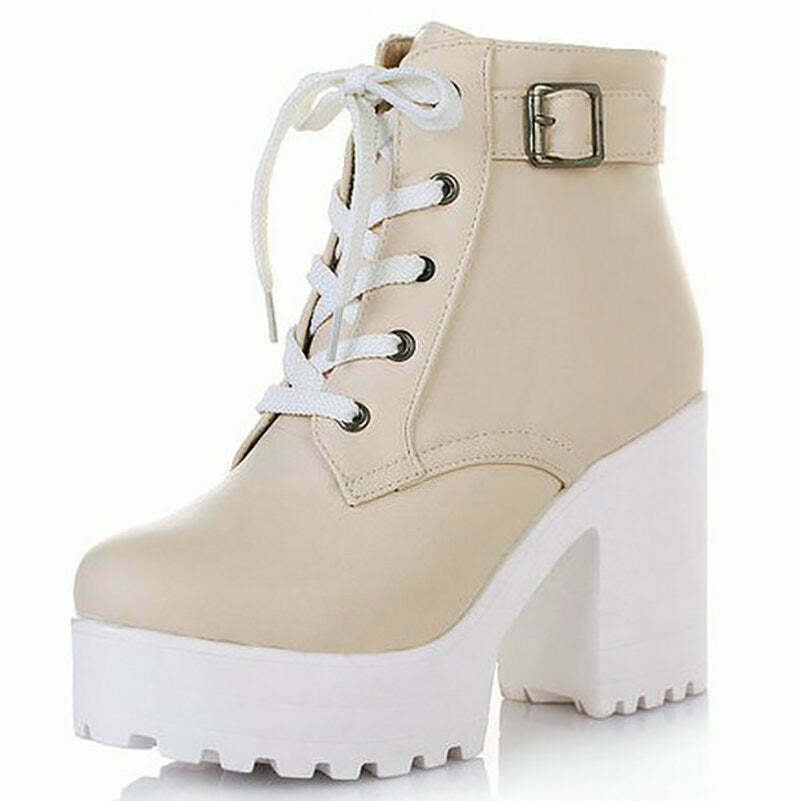 Y2K Grunge Heeled Ankle Boots - Retro 90s Fashion, Summer Outfits, and Party Looks