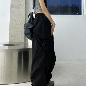 Y2K Grunge Hip Hop Cargo Baggy Pants - 90s Retro Summer Outfit for Women