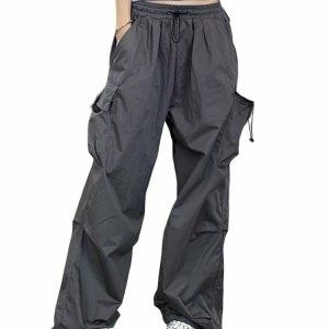 Y2K Grunge Hip Hop Cargo Baggy Pants - 90s Retro Summer Outfit for Women